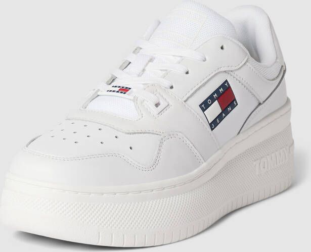 Tommy Jeans Plateausneakers met labelprint model 'RETRO BASKET'