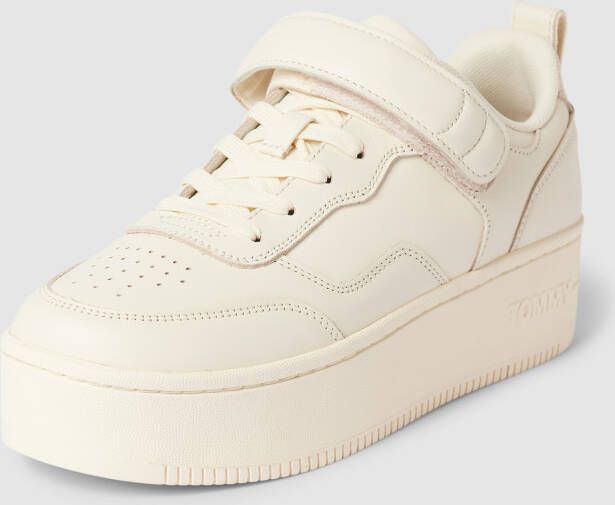 Tommy Jeans Plateausneakers van leer met labeldetails model 'VELCRO'