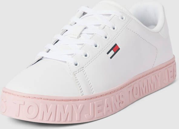 Tommy Jeans Roze Leren Sneakers voor Vrouwen Pink Dames - Foto 4