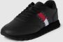Tommy Hilfiger Leather Runner TJM Essentials Heren Sneakers Zwart - Thumbnail 4