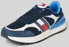 Tommy Jeans low top sneakers met echt leer-garnering model 'TECHNICAL RUNNER ESS'