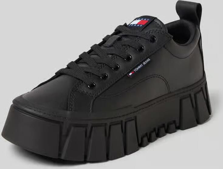Tommy Jeans Low-top sneakers van leermix