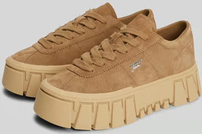 Tommy Jeans Sneakers van suède met plateauzool