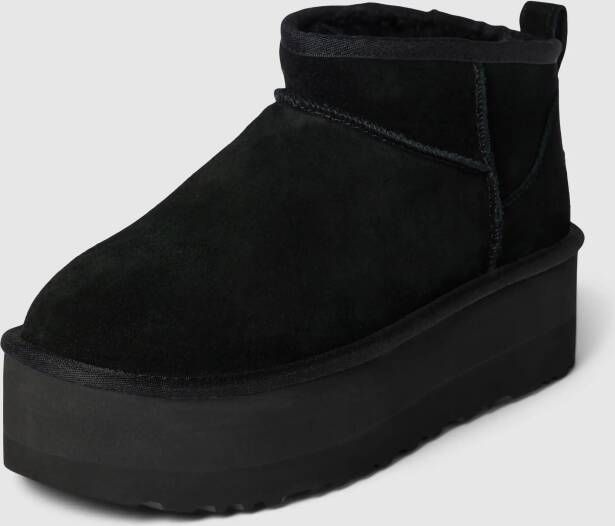 UGG Vachtlaarzen Dames W Classic Ultra Mini Platform Maat: 41 Materiaal: Suède Kleur: Zwart - Foto 18