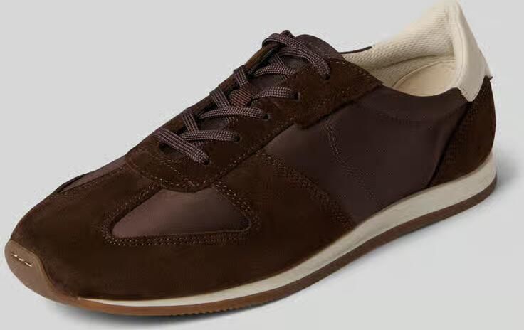 Vagabond low top sneakers van mix van rundleer en textiel model 'YASMIN'