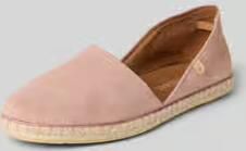 Verbenas Espadrilles van leer met labelpatch model 'CARMEN'
