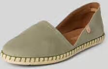 Verbenas Espadrilles van leer met labelpatch model 'CARMEN'