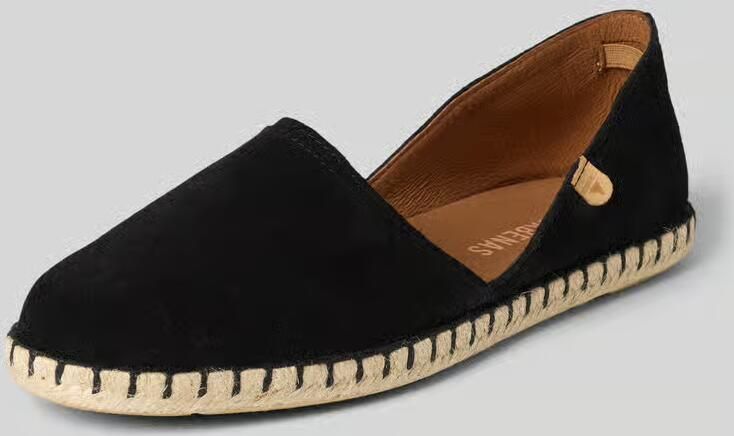 Verbenas Espadrilles van leer met labelpatch model 'CARMEN'