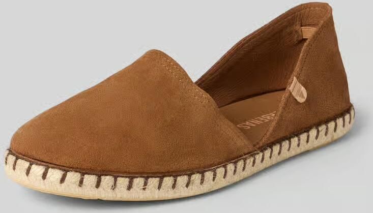 Verbenas Espadrilles van leer met labelpatch model 'CARMEN'
