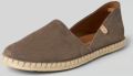 Verbenas Espadrilles van leer met labelpatch model 'CARMEN' - Middengrijs