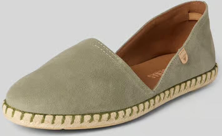 Verbenas Espadrilles van leer met labelpatch model 'CARMEN'