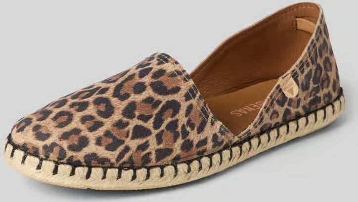 Verbenas Espadrilles van leer met labelpatch model 'CARMEN'