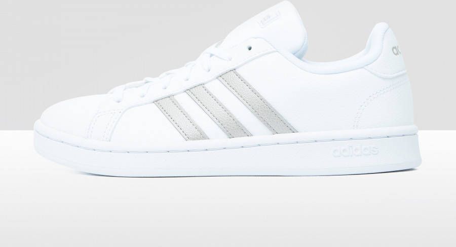 Verstelbaar Korst oppakken Adidas Grand court sneakers wit zilver - Schoenen.nl