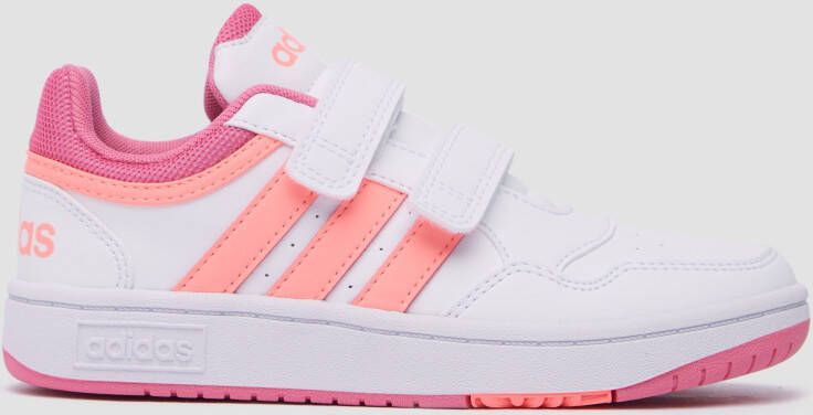 Adidas hoops 3.0 sneakers wit roze kinderen