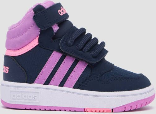 Adidas hoops mid lifestyle basketball strap sneakers zwart roze baby