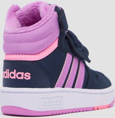 Adidas hoops mid lifestyle basketball strap sneakers zwart roze baby