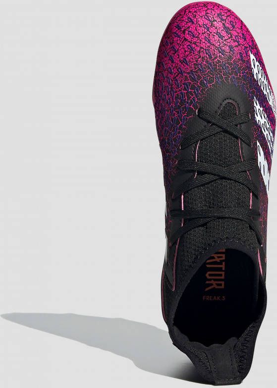 Adidas predator freak.3 fg voetbalschoenen zwart roze kinderen