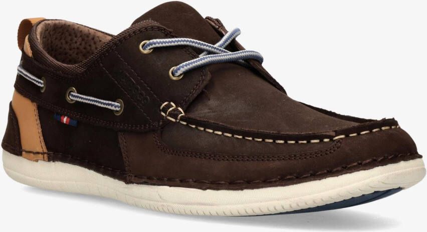NICOBOCO boat sneakers bruin zwart heren