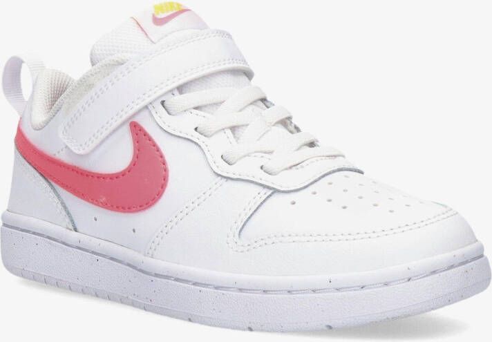 Nike court borough low 2 sneakers wit roze kinderen