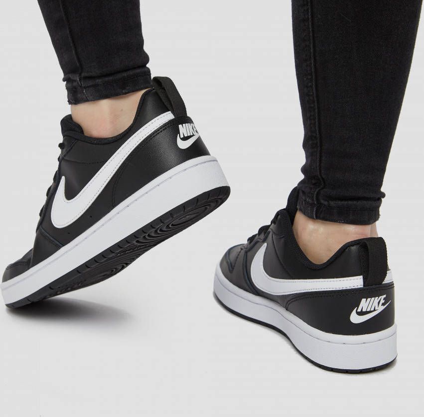 Nike court borough low 2 sneakers zwart wit kinderen