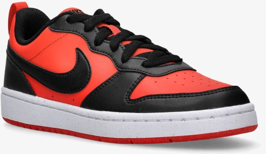 Nike court borough low recraft sneakers rood zwart kinderen