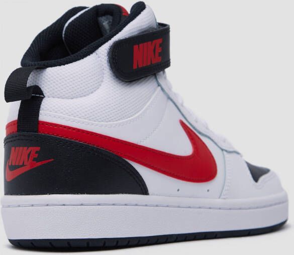 Nike court borough mid 2 sneakers wit rood kinderen