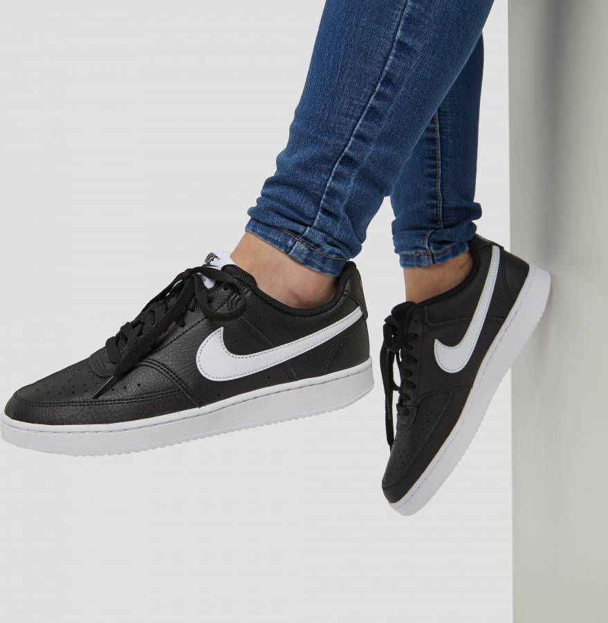 Nike court vision low sneakers zwart wit dames