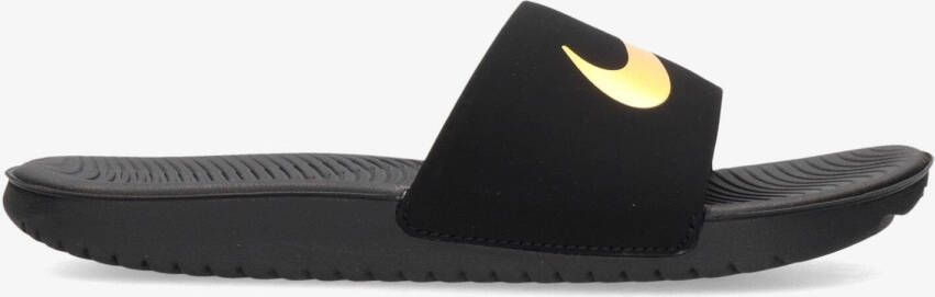 Nike kawa slippers zwart goud kinderen