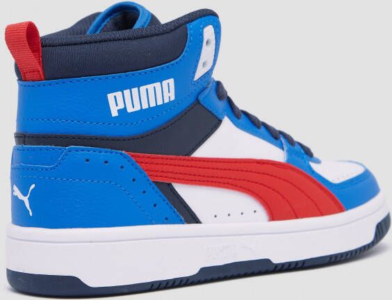 Puma rebound joy mid sneakers blauw rood kinderen