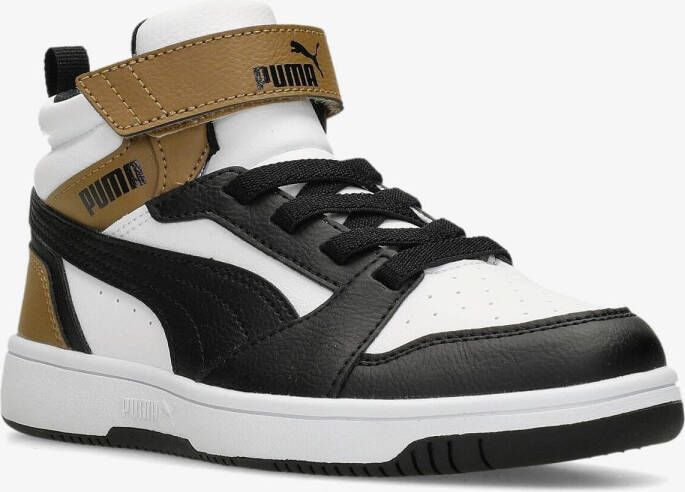 Puma rebound v6 mid classic sneakers wit roze kinderen