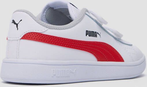 Puma smash v2 l v sneakers wit rood kinderen