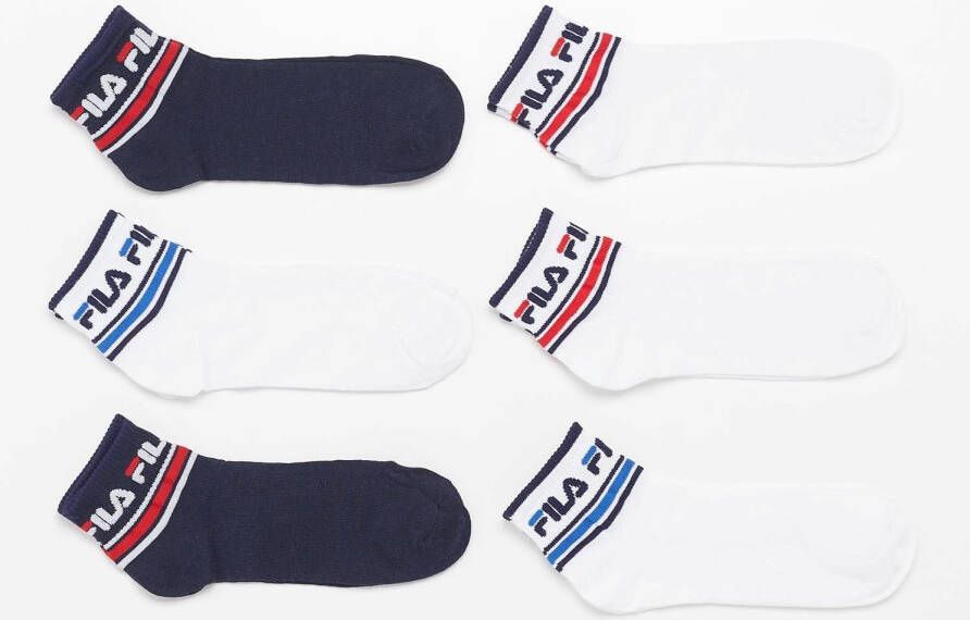 Fila sokken 6-pack wit blauw