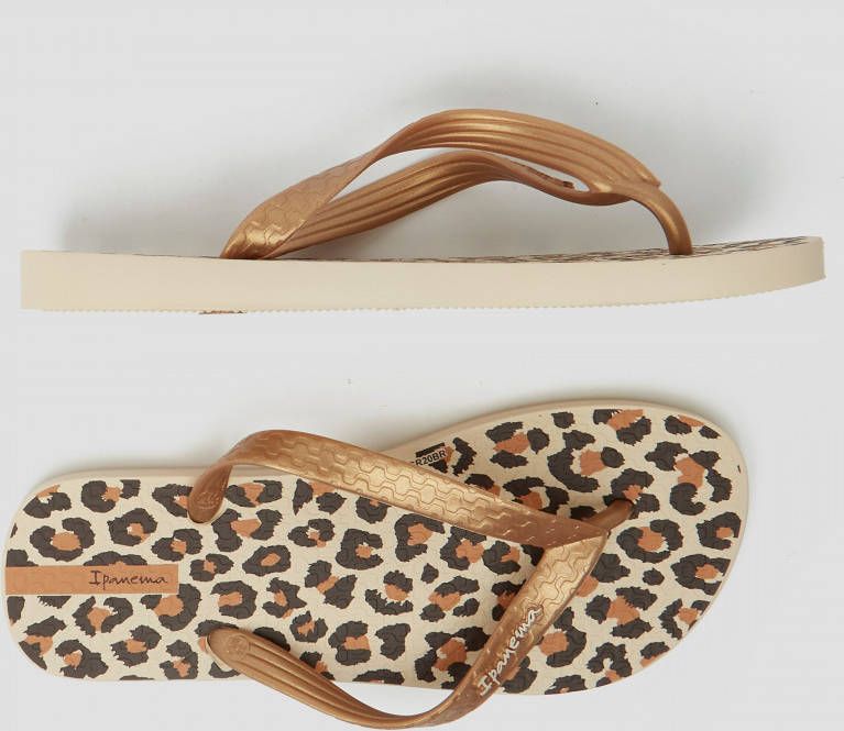 Ipanema Classic Kids teenslippers met panterprint beige/goud/bruin -  Schoenen.nl