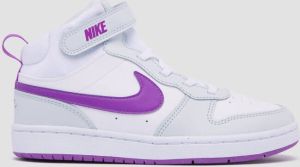 Nike court borough mid 2 sneakers wit paars kinderen