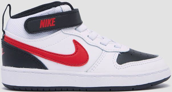 Nike court borough mid 2 sneakers wit rood baby