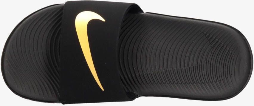 Nike kawa slippers zwart goud kinderen