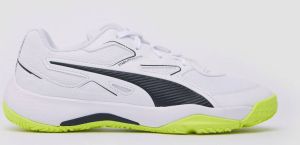 Puma solarflash indoorschoenen wit zwart kinderen