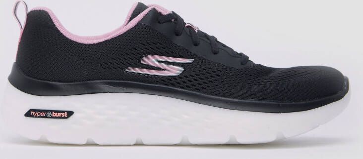 Skechers go walk hyper burst hardloopschoenen zwart roze dames