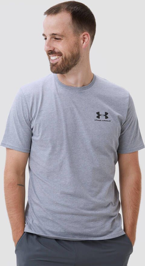 Under Armour UA M SPORTSTYLE LC SS-GRY Heren Sportshirt Steel Light Heather Zwart - Foto 2