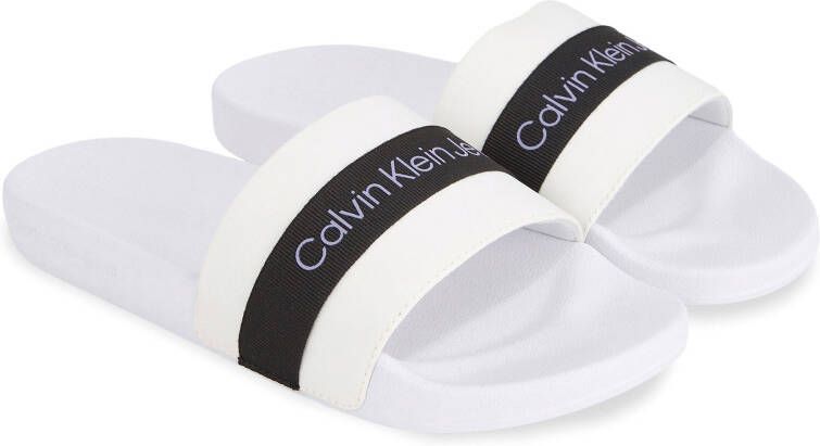 Calvin Klein Slide Printed Logo Web Slippers Dames