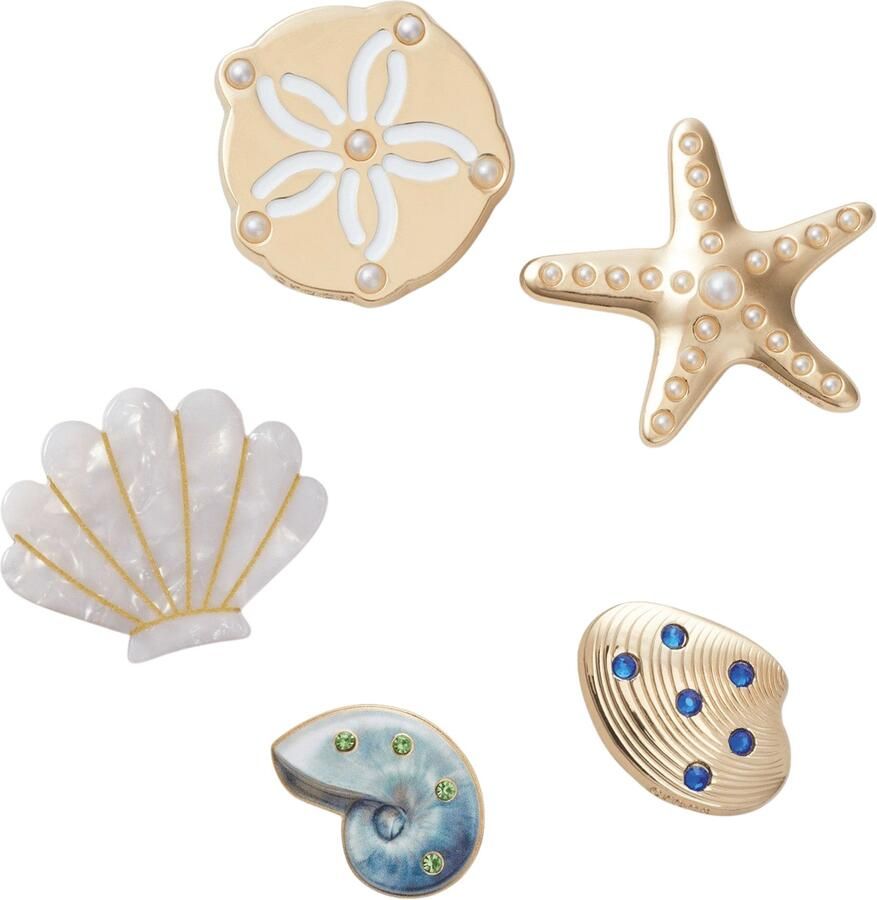 Crocs Gold Seashell Jibbitz (5-pack)