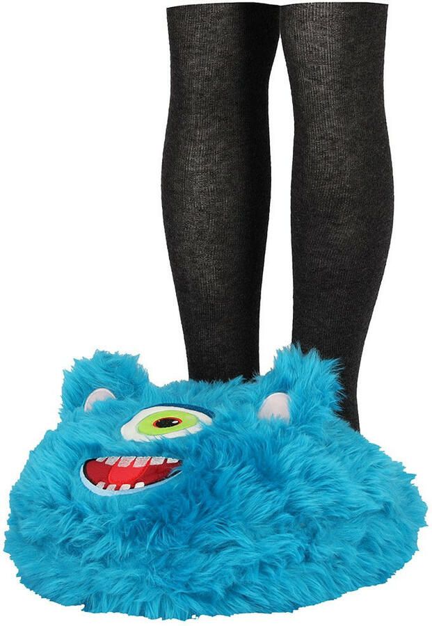 Apollo Grote voetenwarmer slof monster blauw one size 30 x 27 cm polyester