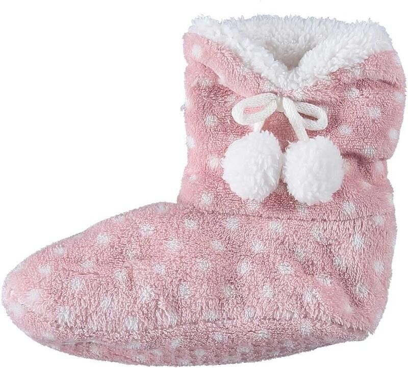 Apollo Hoge sloffen pantoffels stippenprint voor kinderen roze