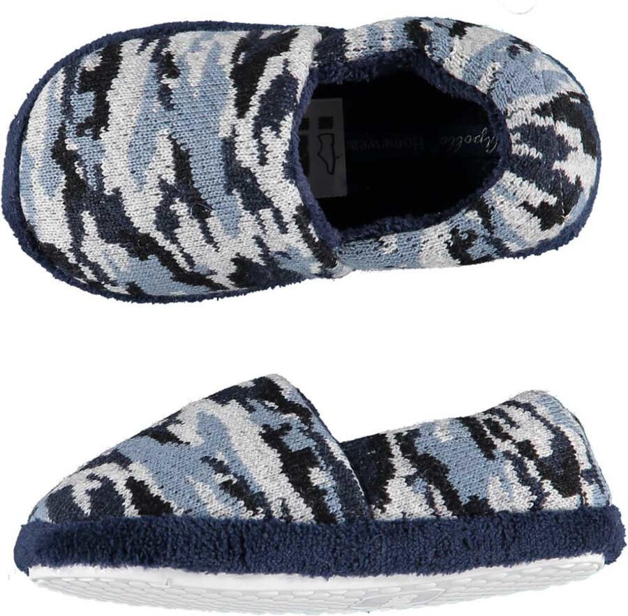 Apollo Instap slippers army blauw camouflage print sloffen