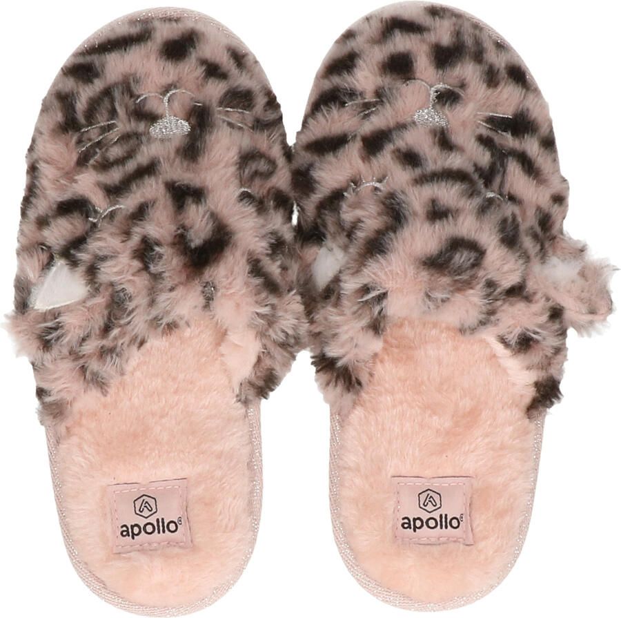 Apollo Instap sloffen pantoffels -kat poes roze kinderen meisjes slippers
