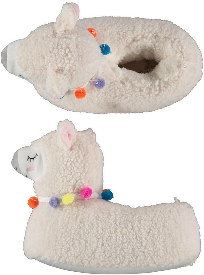 Apollo Kinder sloffen alpaca lama dieren pantoffels beige