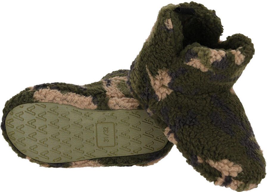 Apollo Pantoffels sloffen camouflage army groen kinderen hoog model legerprint