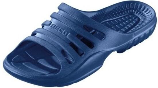 Beco Bad sauna slippers met voetbed blauw volwassenen Badslippers antislip