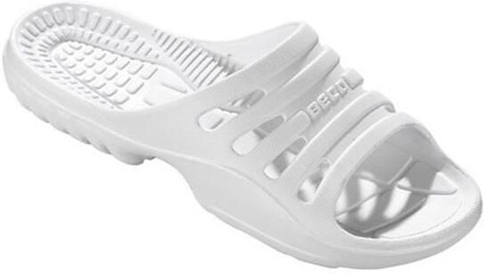 Beco Bad sauna slippers met voetbed wit volwassenen Badslippers antislip