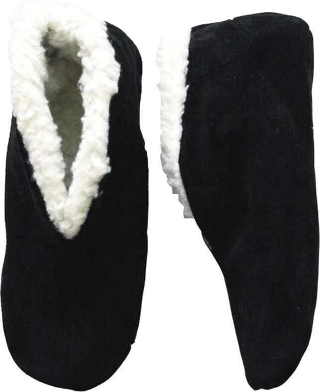 Bernardino Zwarte echte suede Spaanse sloffen dames maat